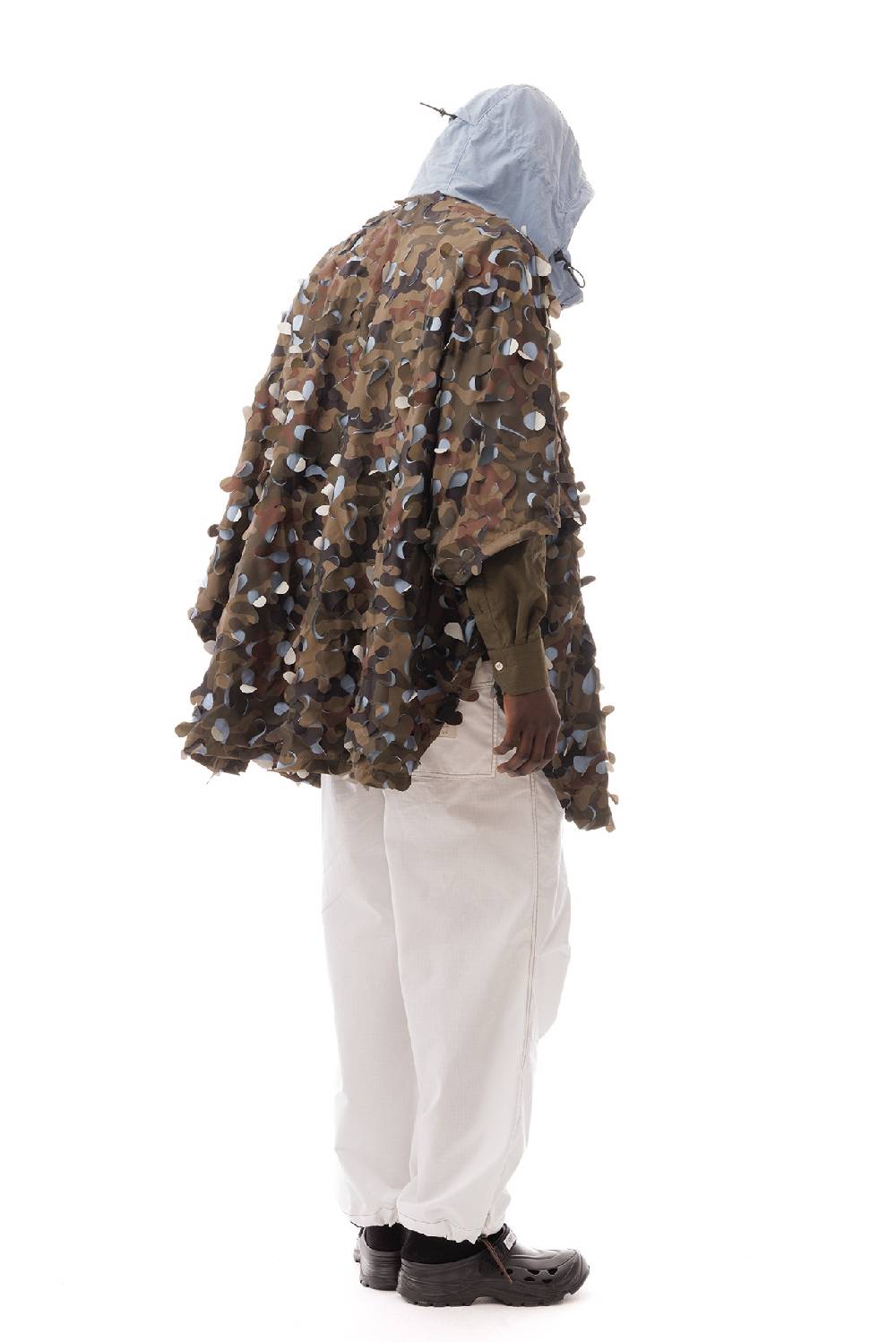 Lc23 Laserated Nylon Camo Cape Coat Latest stili