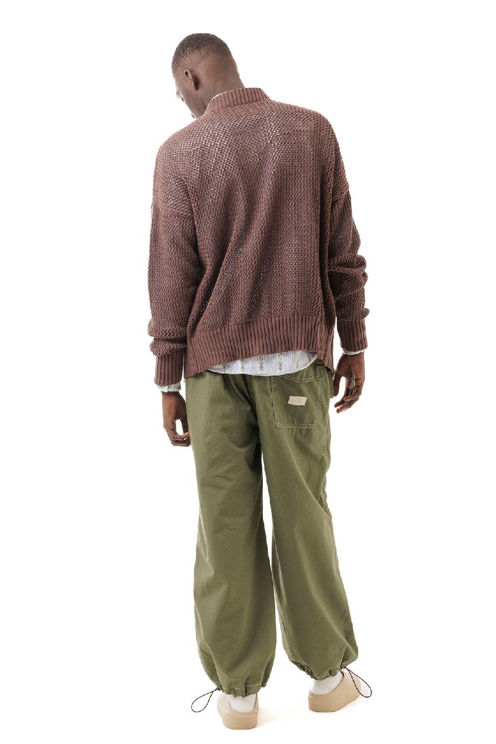 Lc23 Perforated Cardigan Brown Super sconto