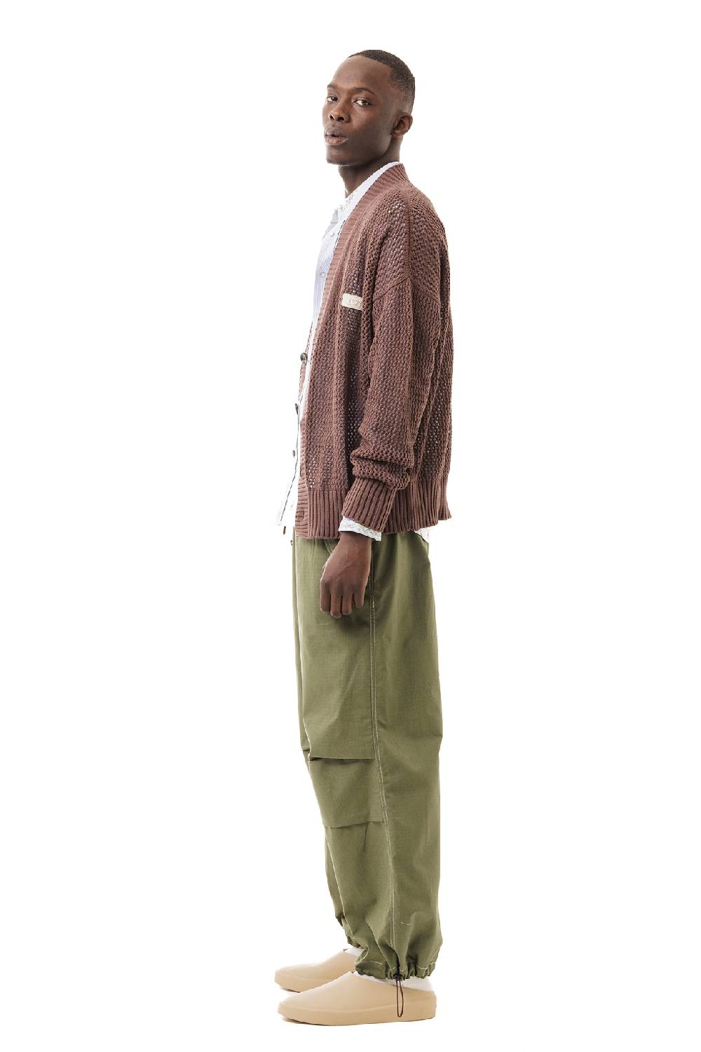 Lc23 Perforated Cardigan Brown Super sconto
