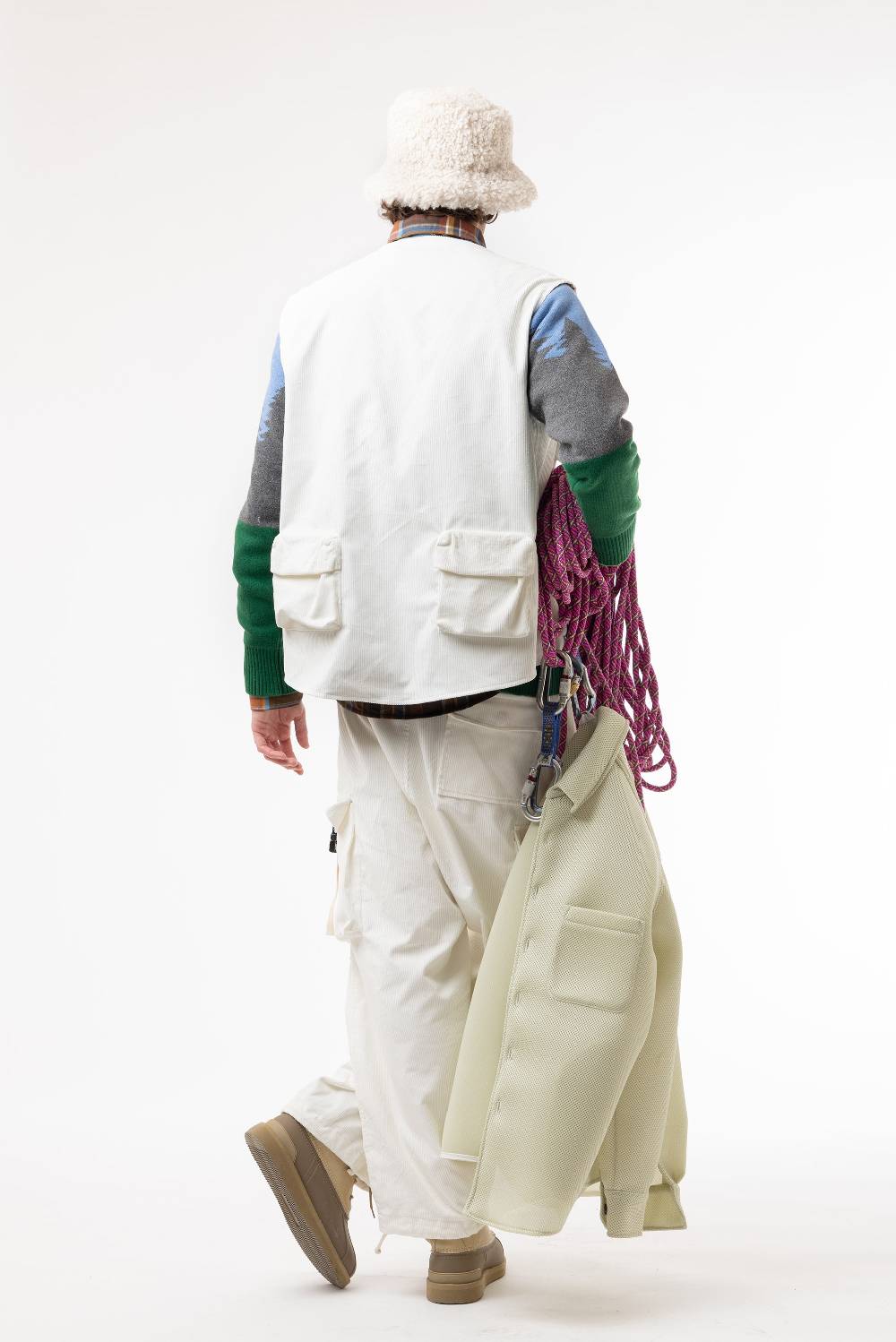 Lc23 Corduroy Cargo Pants White Italia
