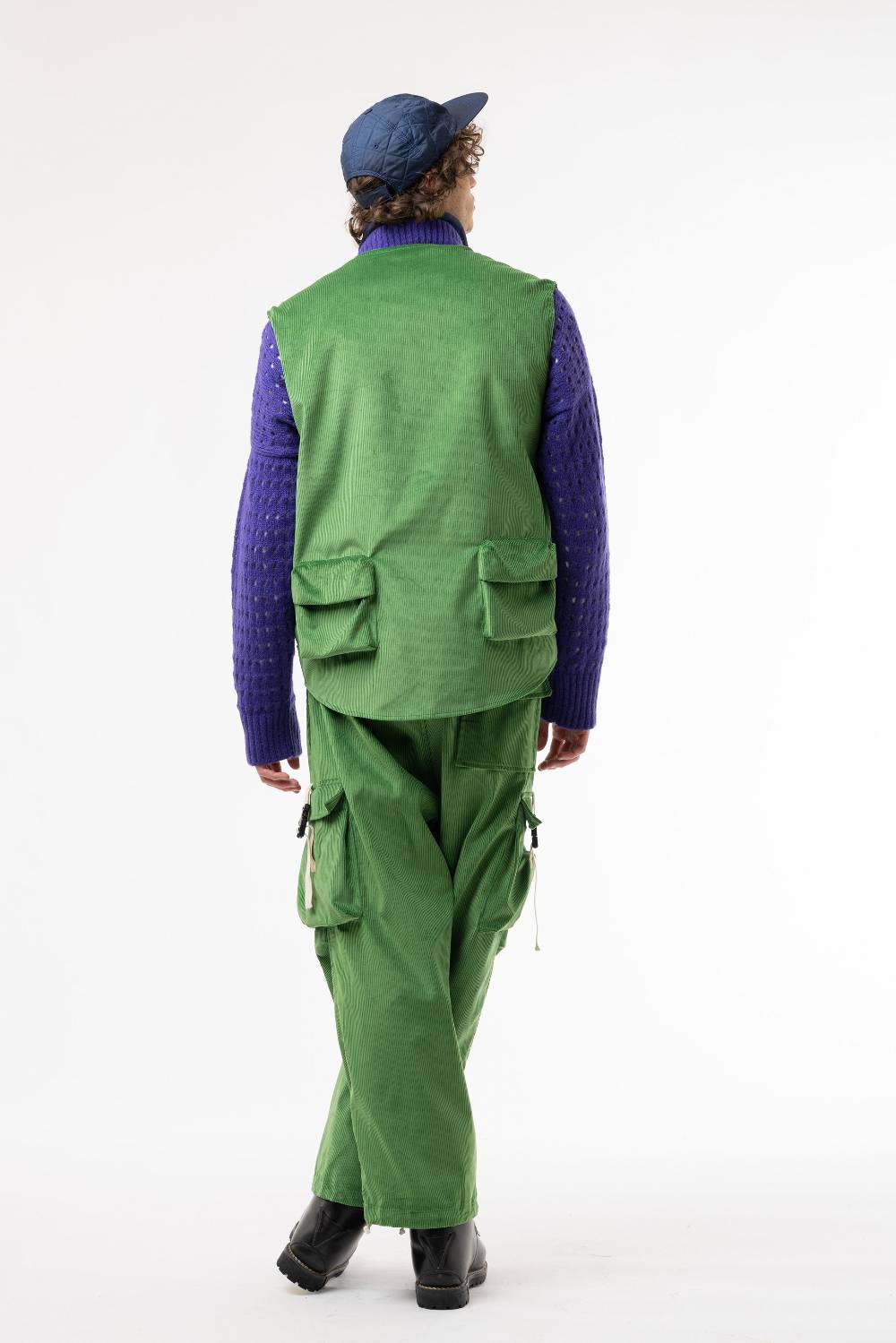 Lc23 Corduroy Cargo Pants Green In Linea