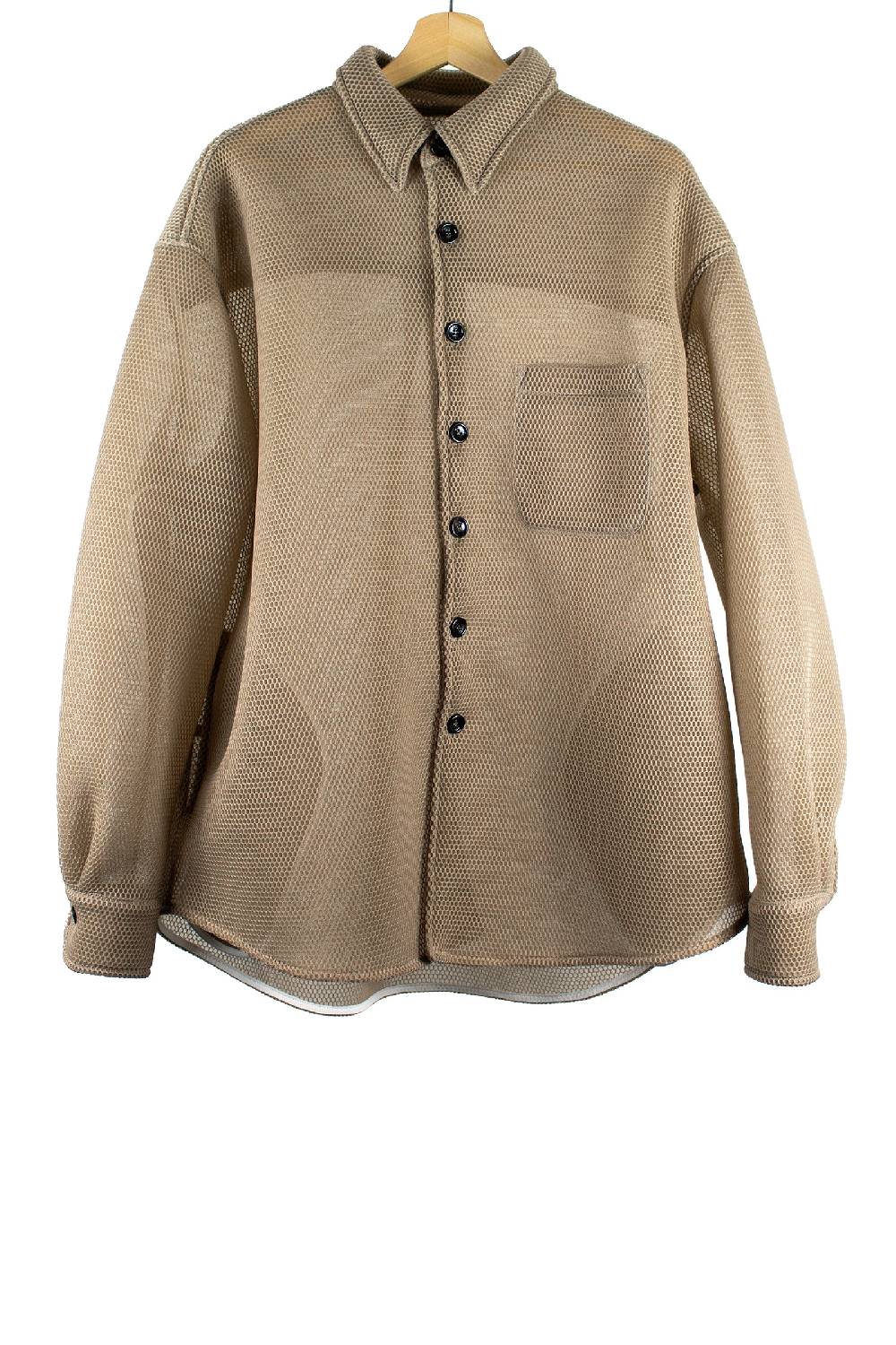 Lc23 Mesh Overshirt Camel Nuovo