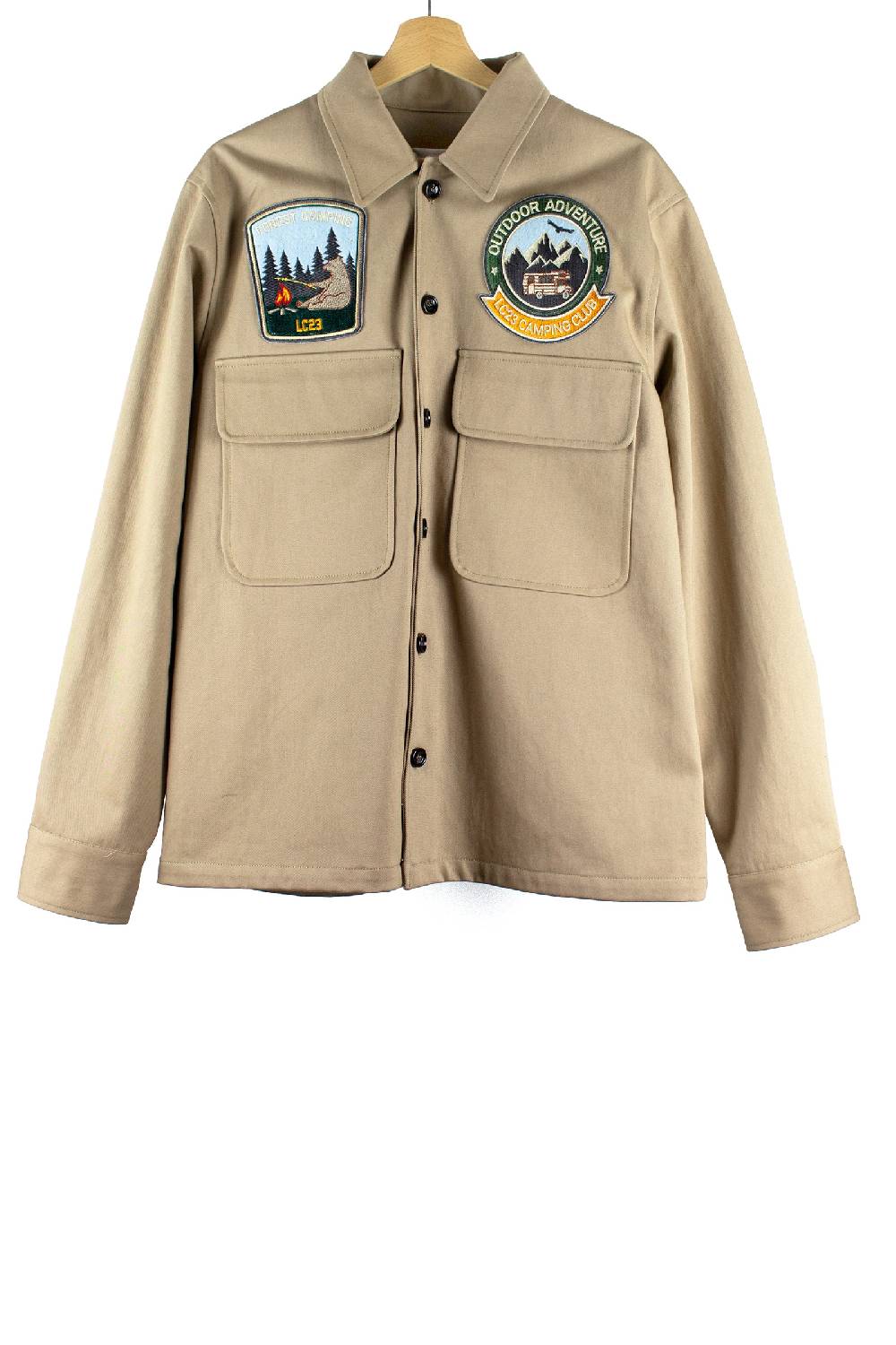Lc23 Patch Canvas Overshirt Beige Vendita