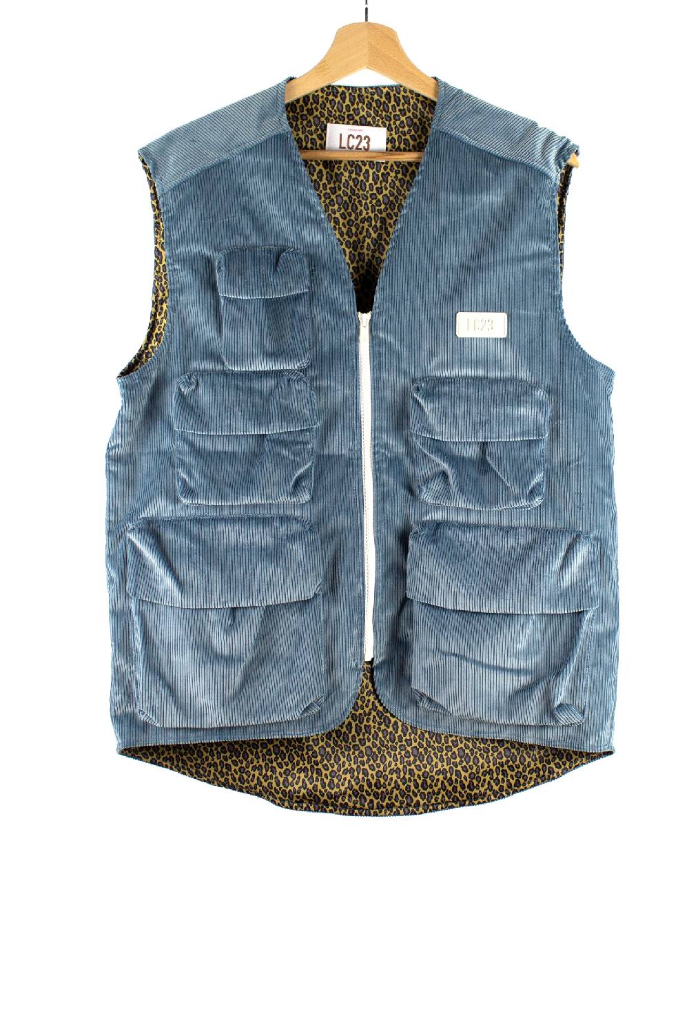 Lc23 Corduroy Multipocket Vest Blue Promozione Limitata
