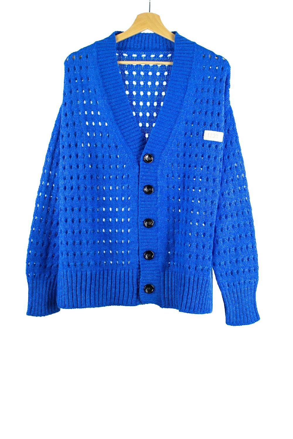 Lc23 Perforated Cardigan Blue Outlet