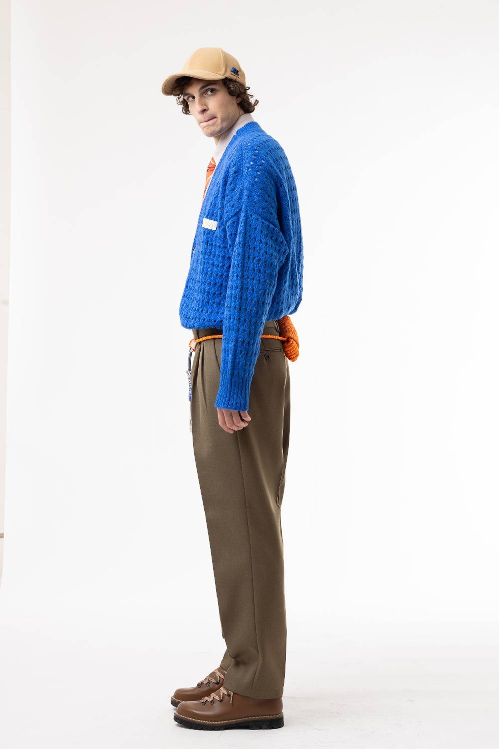 Lc23 Perforated Cardigan Blue Outlet