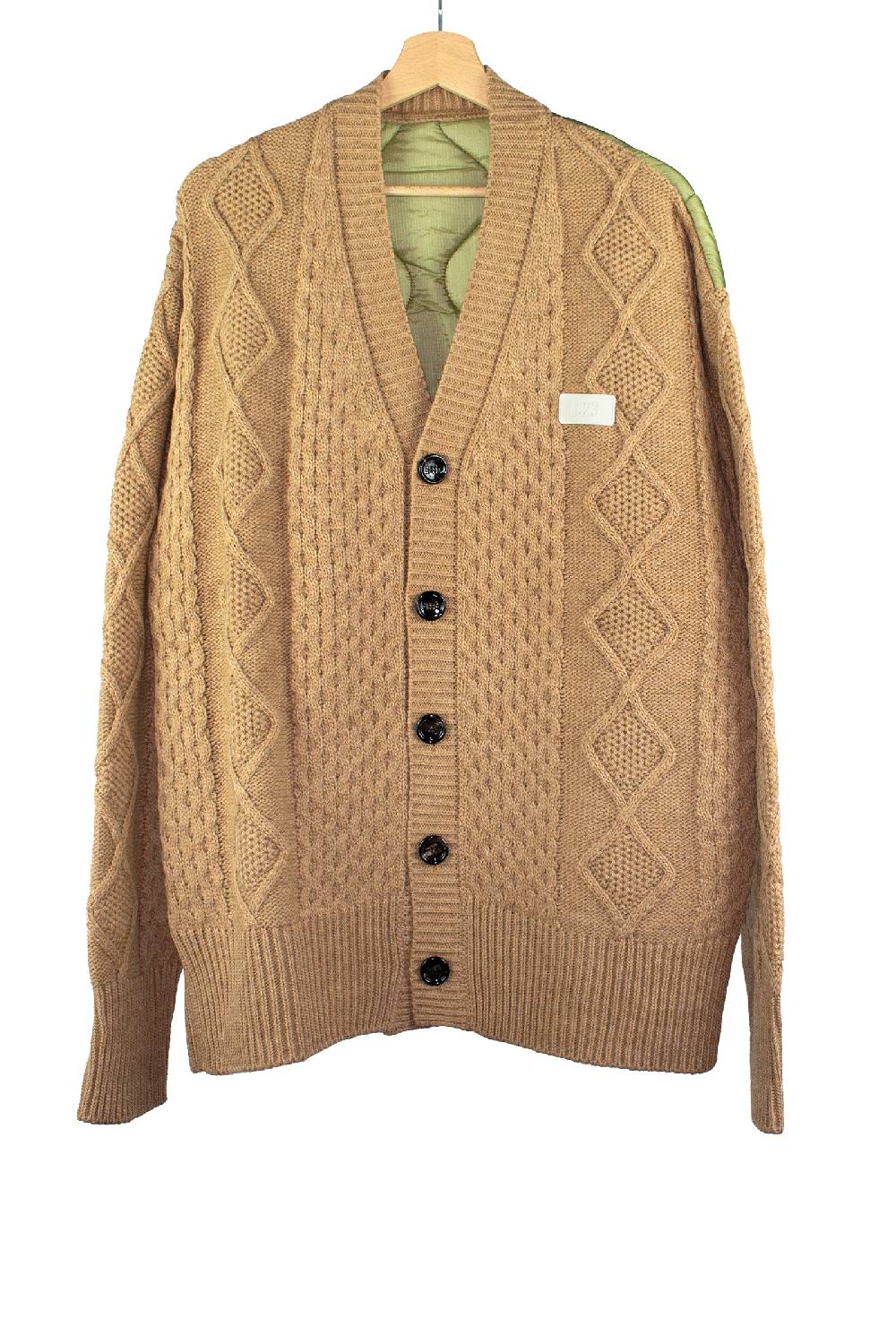 Lc23 Quilted Cardigan Camel Vendita Economica