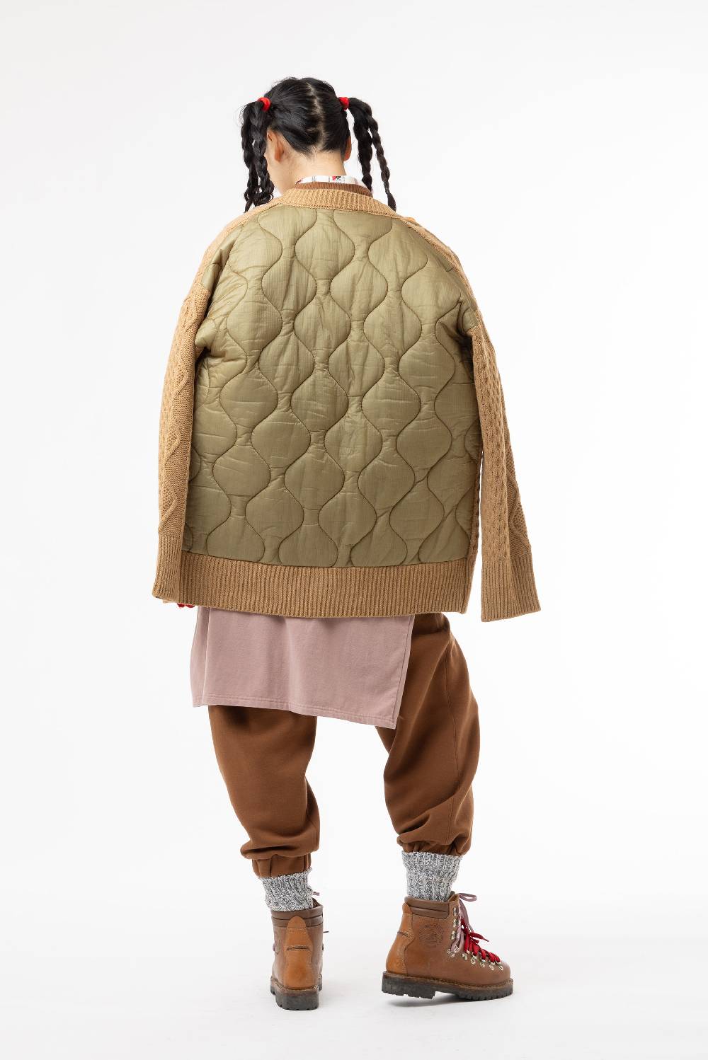 Lc23 Quilted Cardigan Camel Vendita Economica