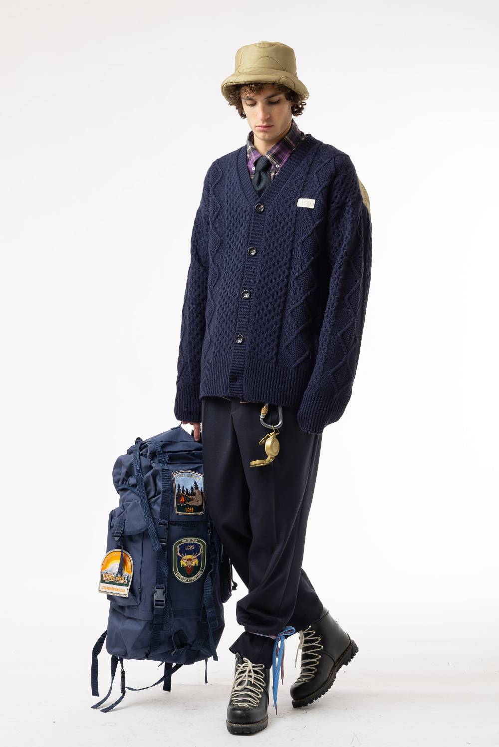 Lc23 Quilted Cardigan Navy Saldi Di Fabbrica