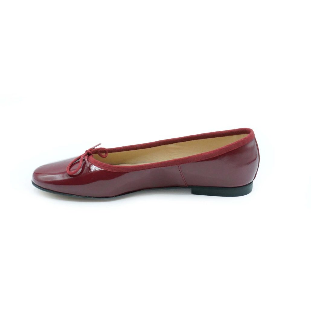 Lea Gu ballerina in vernice, fiocco frontale, punta tonda, tacco 10mm Economico