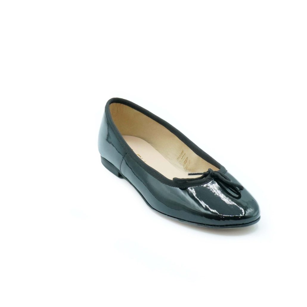 Lea Gu ballerina in vernice, fiocco frontale, punta tonda, tacco 10mm Economico