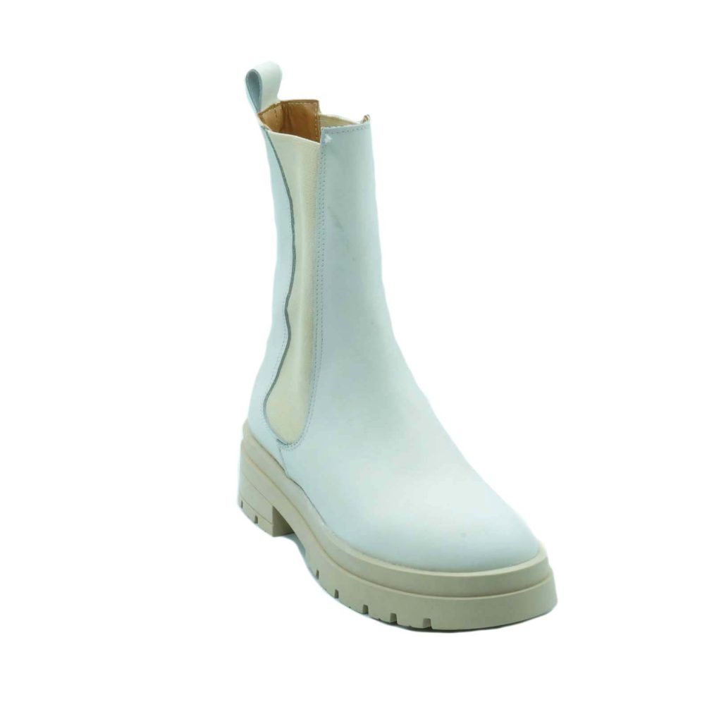 Lea Gu biker in nappa, elastici laterali, occhiello posteriore, fondo gomma 40mm Outlet