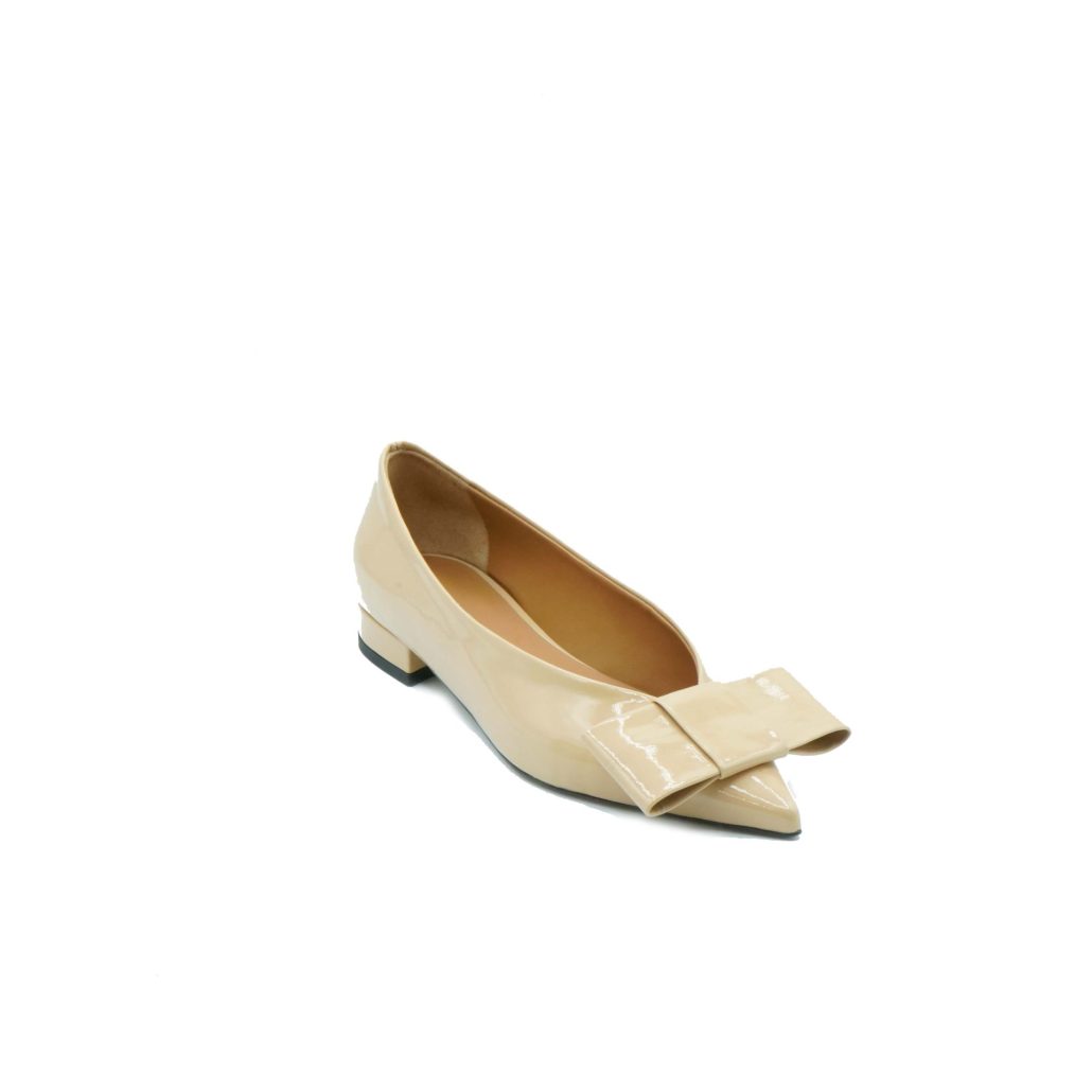 Lea Gu ballerina in vernice, fiocco frontale, tacco 10mm Vendita Calda