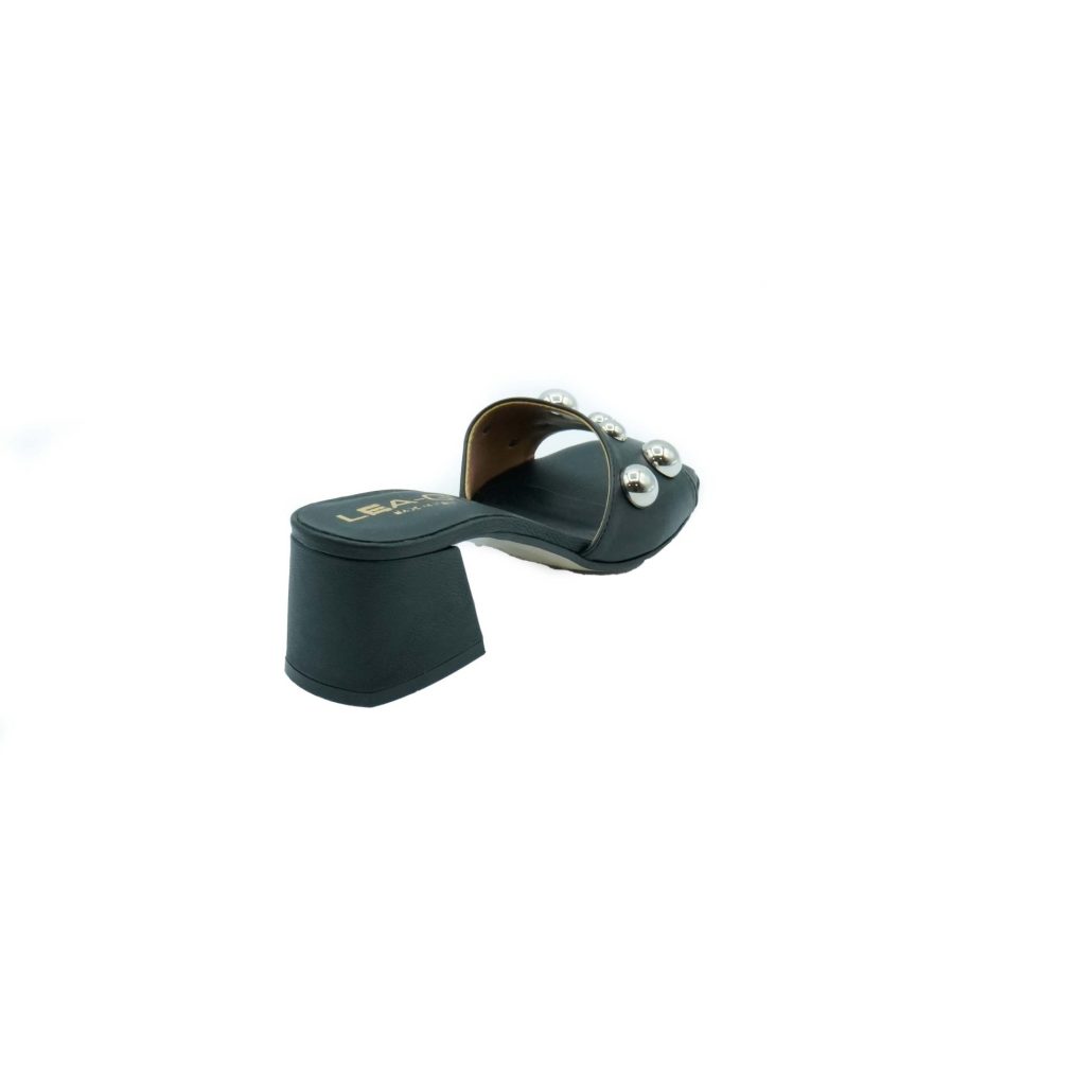 Lea Gu ciabatta in nappa, fascia frontale con borchie, tacco 50mm Vendita Economica