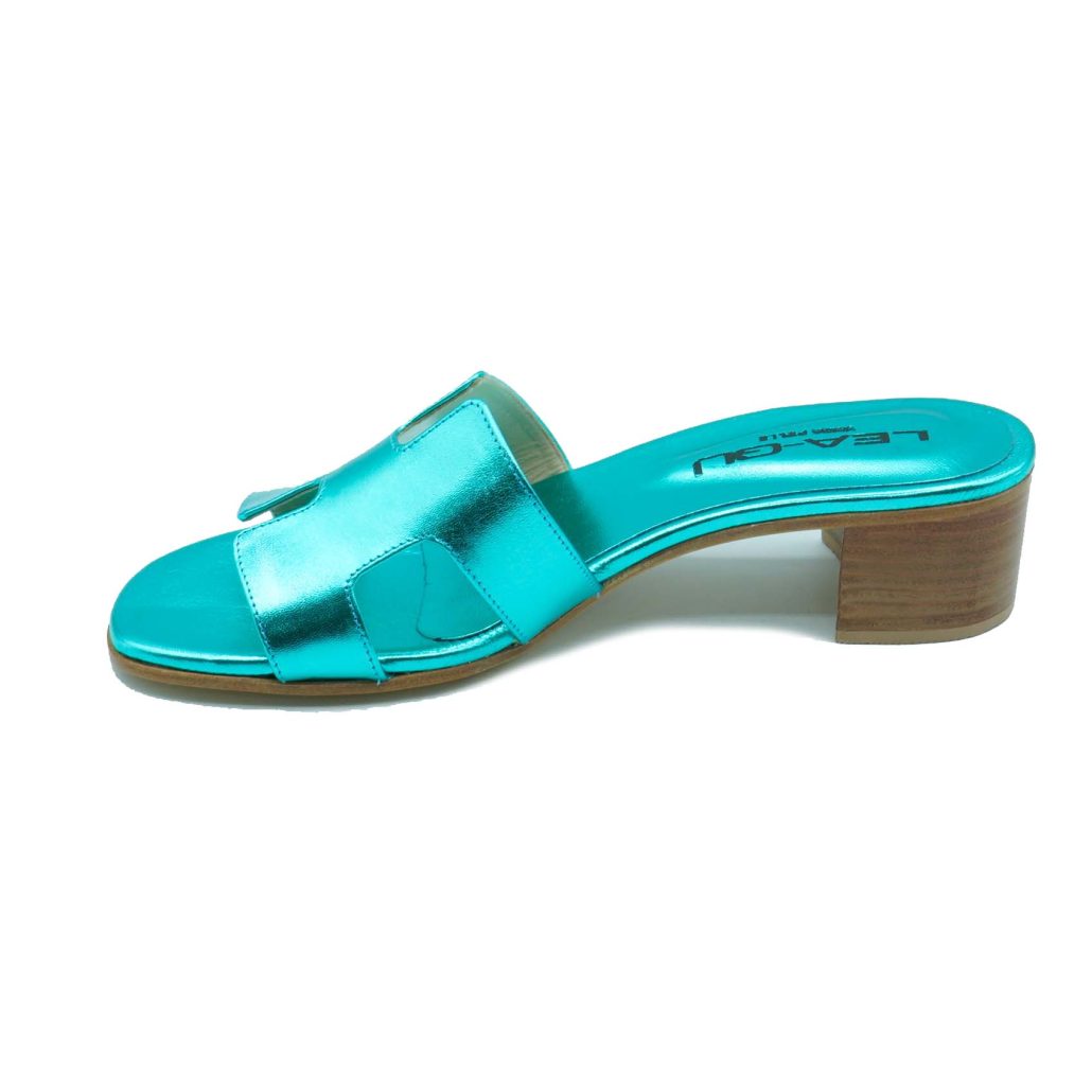 Lea Gu ciabattina in nappa laminata , fascia frontale, tacco 30mm I Più Venduti