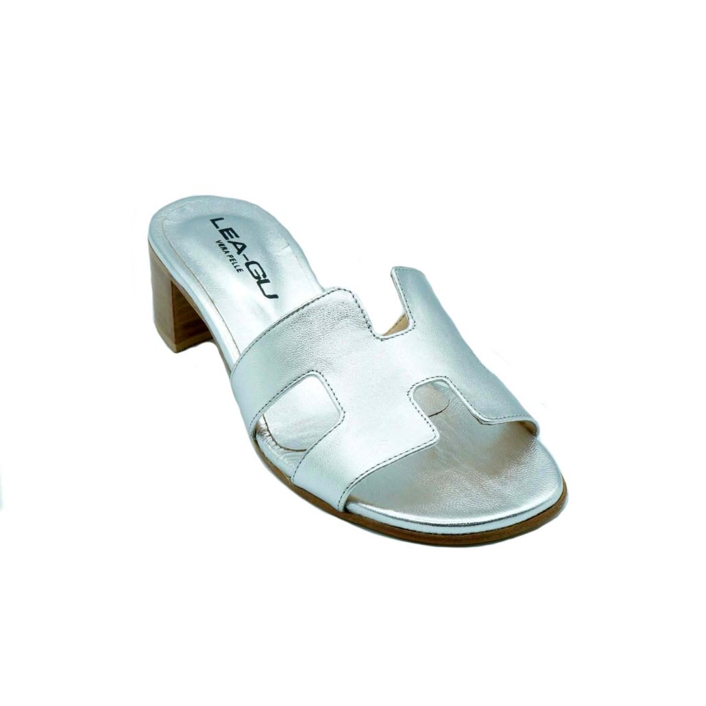 Lea Gu ciabattina in nappa laminata , fascia frontale, tacco 30mm I Più Venduti