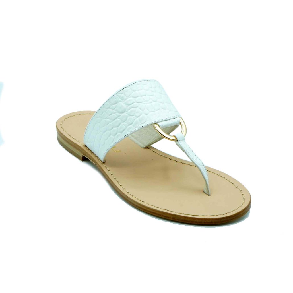 Lea Gu ciabattina infradito in nappa stampa cocco, accessorio frontale, tacco 10mm Pezzi Unici