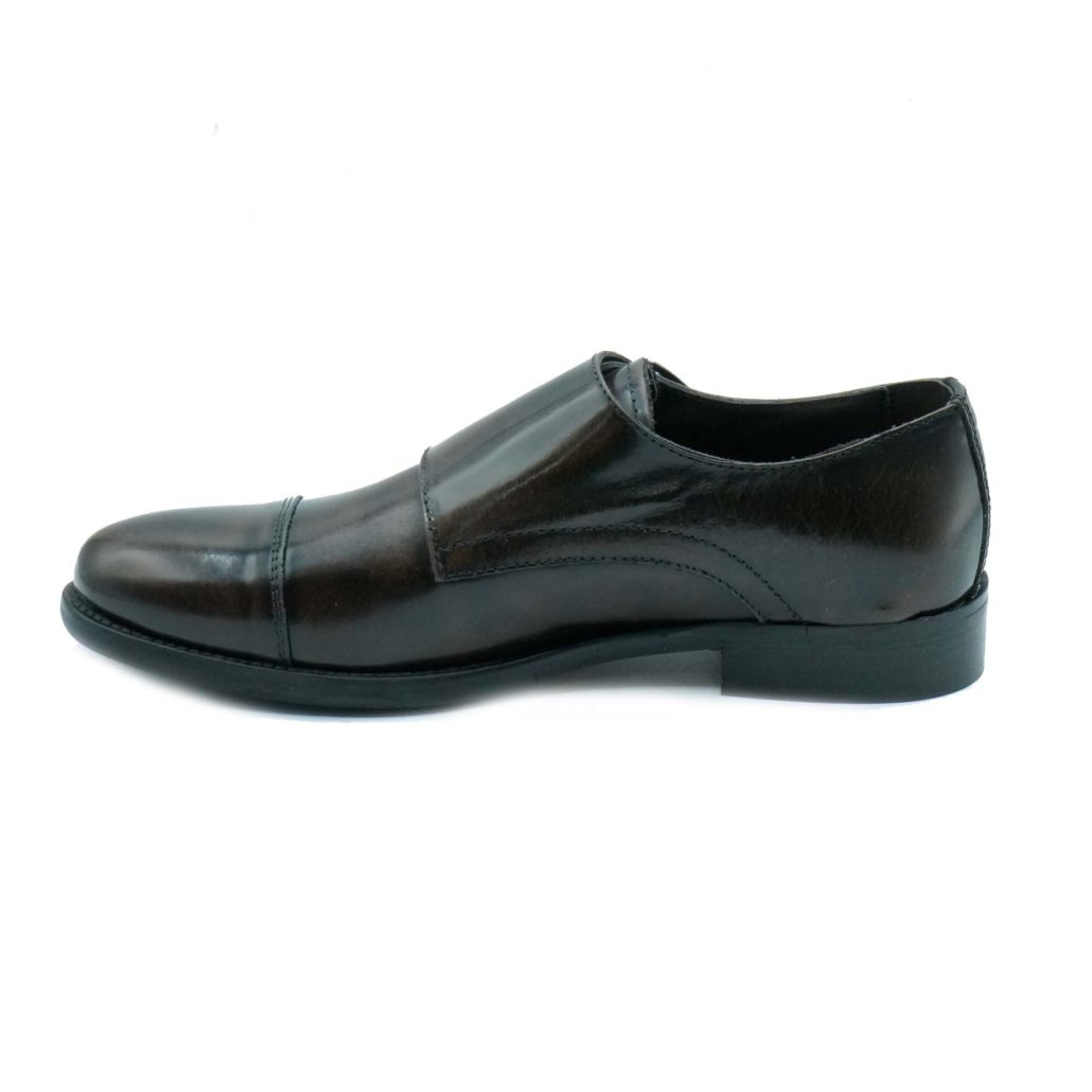 Lea Gu mocassino in vitello abrasivato, doppia fibbia frontale, tacco 25mm Shopping Online