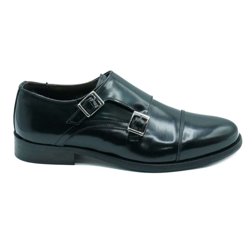 Lea Gu mocassino in vitello abrasivato, doppia fibbia frontale, tacco 25mm Shopping Online