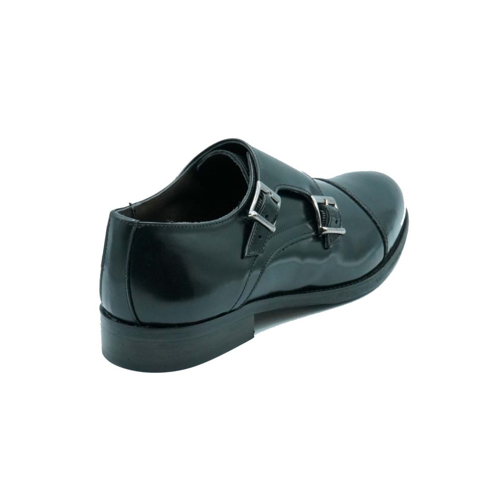 Lea Gu mocassino in vitello abrasivato, doppia fibbia frontale, tacco 25mm Shopping Online