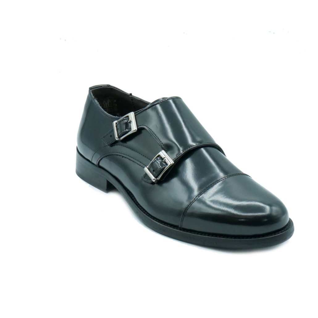 Lea Gu mocassino in vitello abrasivato, doppia fibbia frontale, tacco 25mm Shopping Online