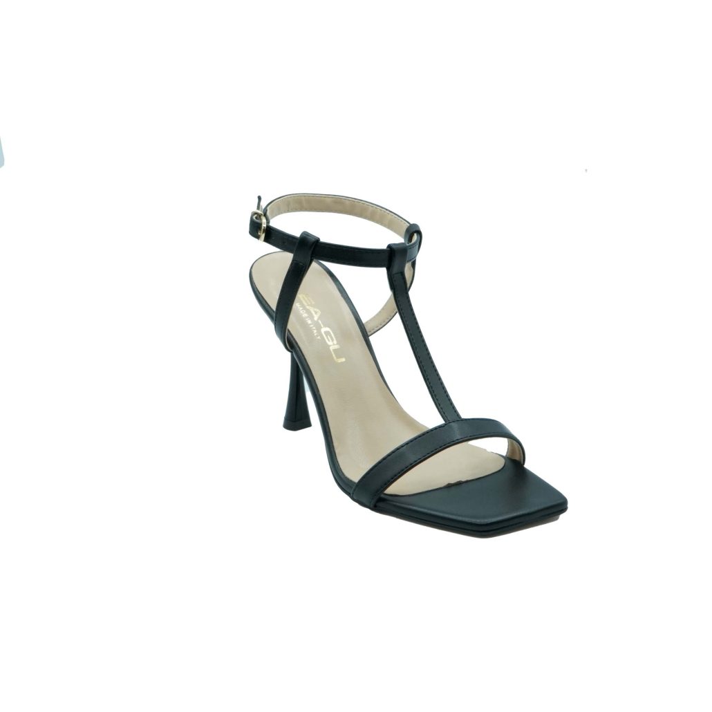 Lea Gu sandalo con fascia frontale, punta quadrata, chiusura alla caviglia, tacco 90mm Offerta