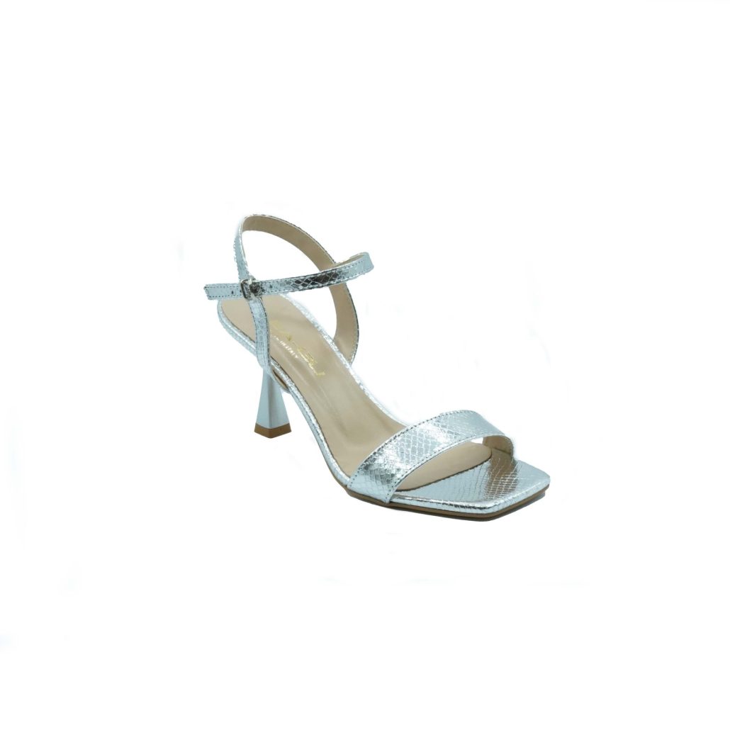 Lea Gu sandalo con fascia frontale, punta quadrata, chiusura sul collo del piede, tacco 75mm Economico