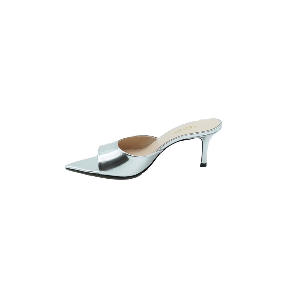Lea Gu sandalo con tacco in nappa specchio, fascia frontale, tacco 60mm In Vendita