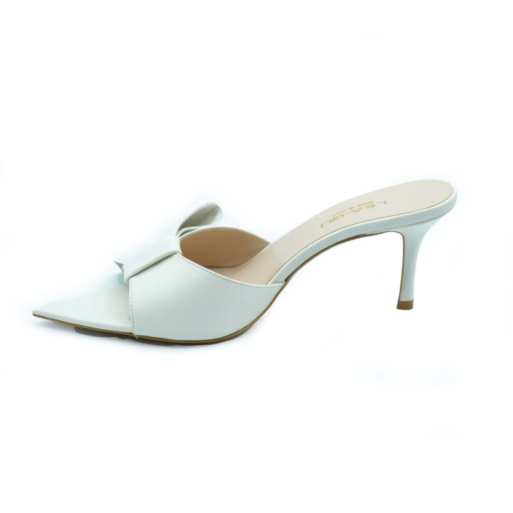 Lea Gu sandalo con tacco in nappa, fascia e fiocco frontale, tacco 60mm Saldi