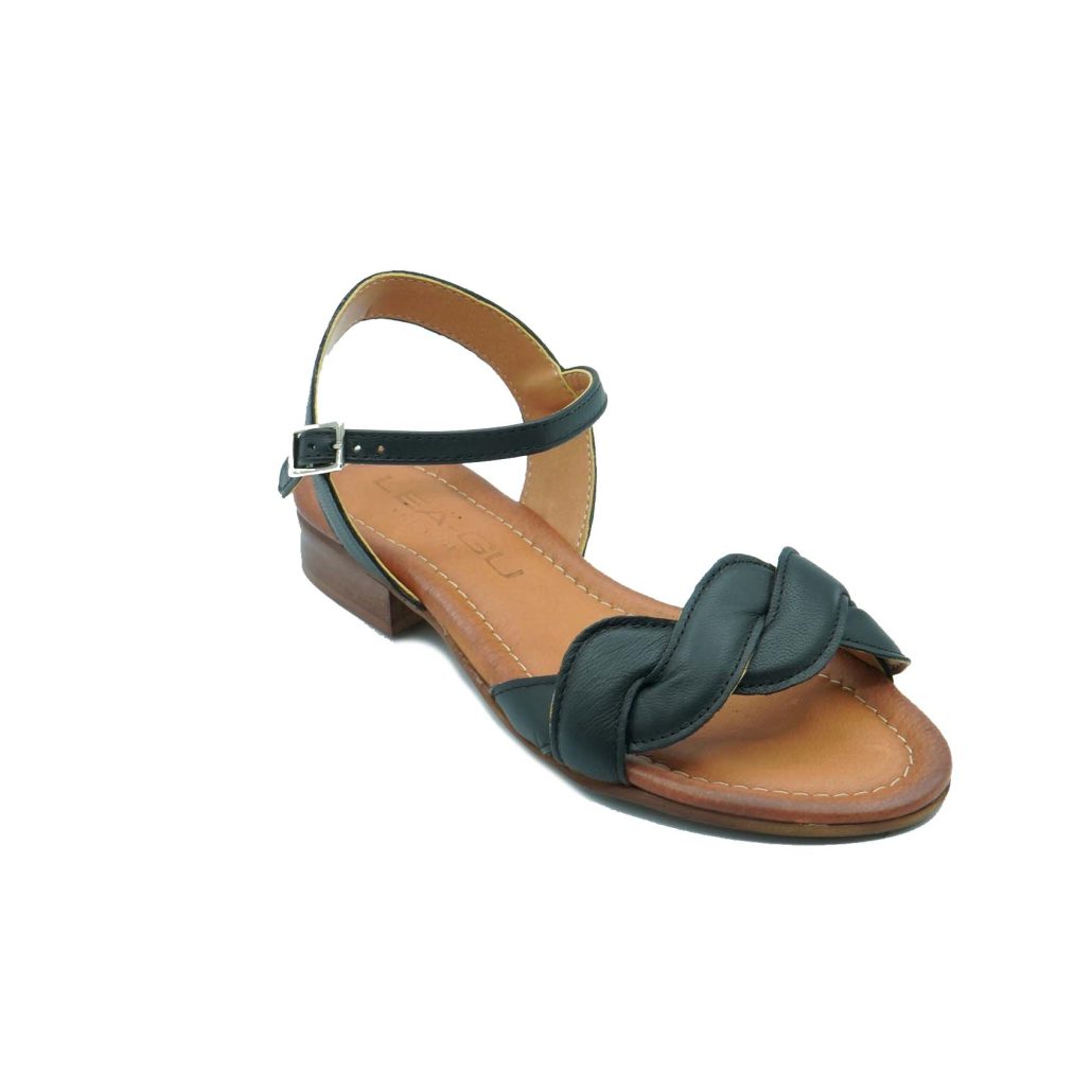 Lea Gu sandalo in nappa intrecciata, fascia frontale, chiusura posteriore, tacco 20mm I Più Venduti