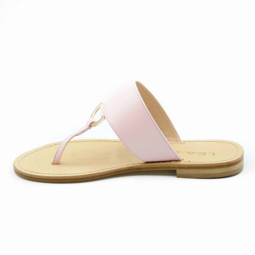 Lea Gu infradito in nappa, accessorio oro frontale, tacco 10 mm Promozione