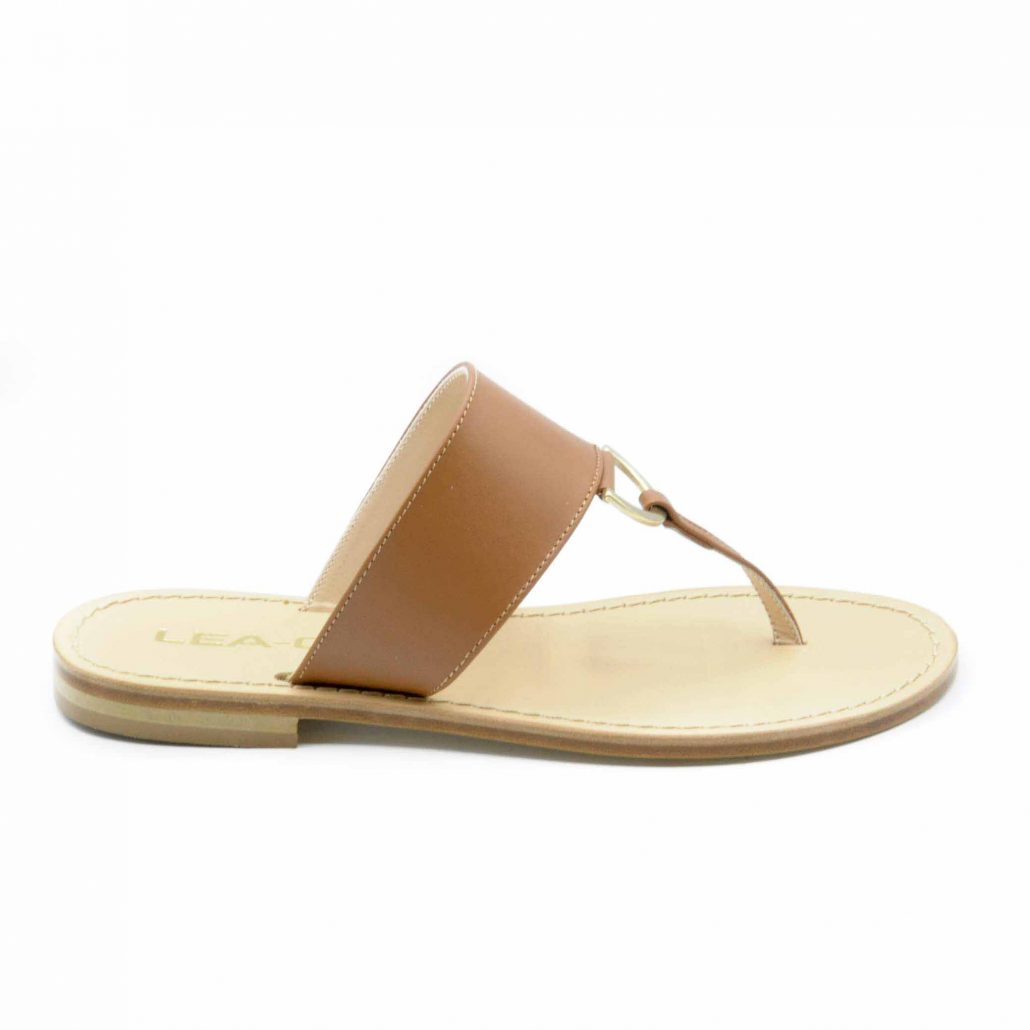 Lea Gu infradito in nappa, accessorio oro frontale, tacco 10 mm Promozione