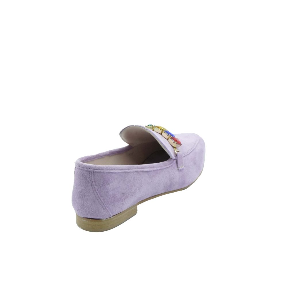 Lea Gu mocassino in camoscio, accessorio frontale, tacco 10mm Pezzi Unici
