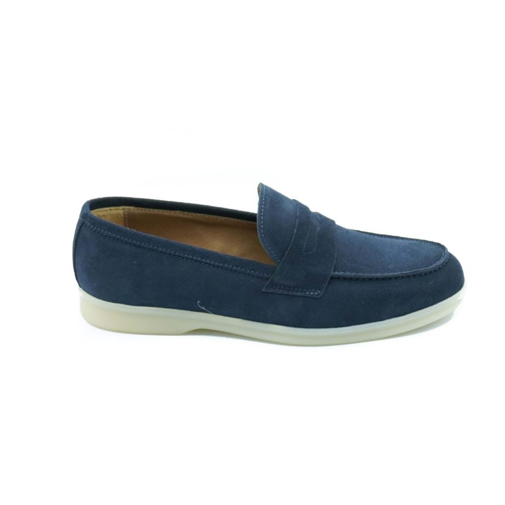 Lea Gu mocassino in camoscio, bocca di leone frontale, fondo gomma 20mm Soddisfazione Garantita