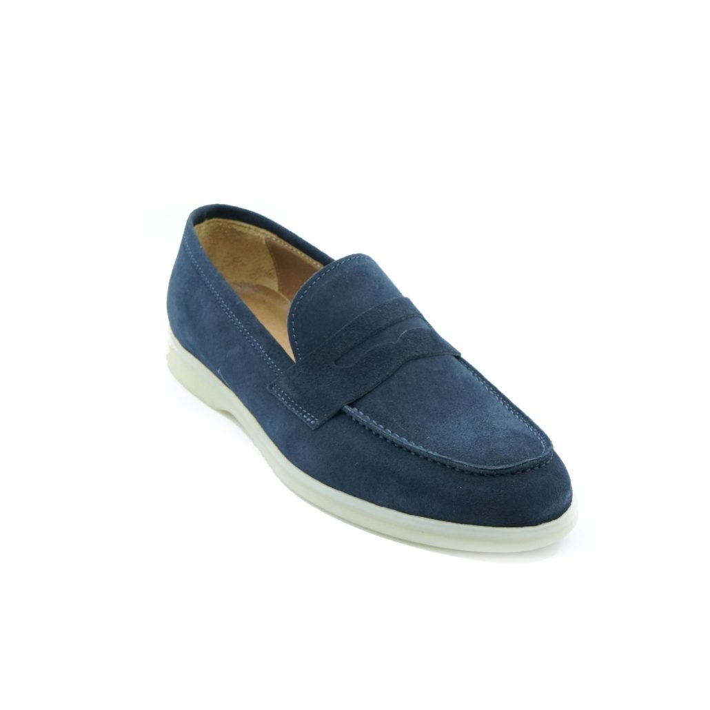 Lea Gu mocassino in camoscio, bocca di leone frontale, fondo gomma 20mm Soddisfazione Garantita
