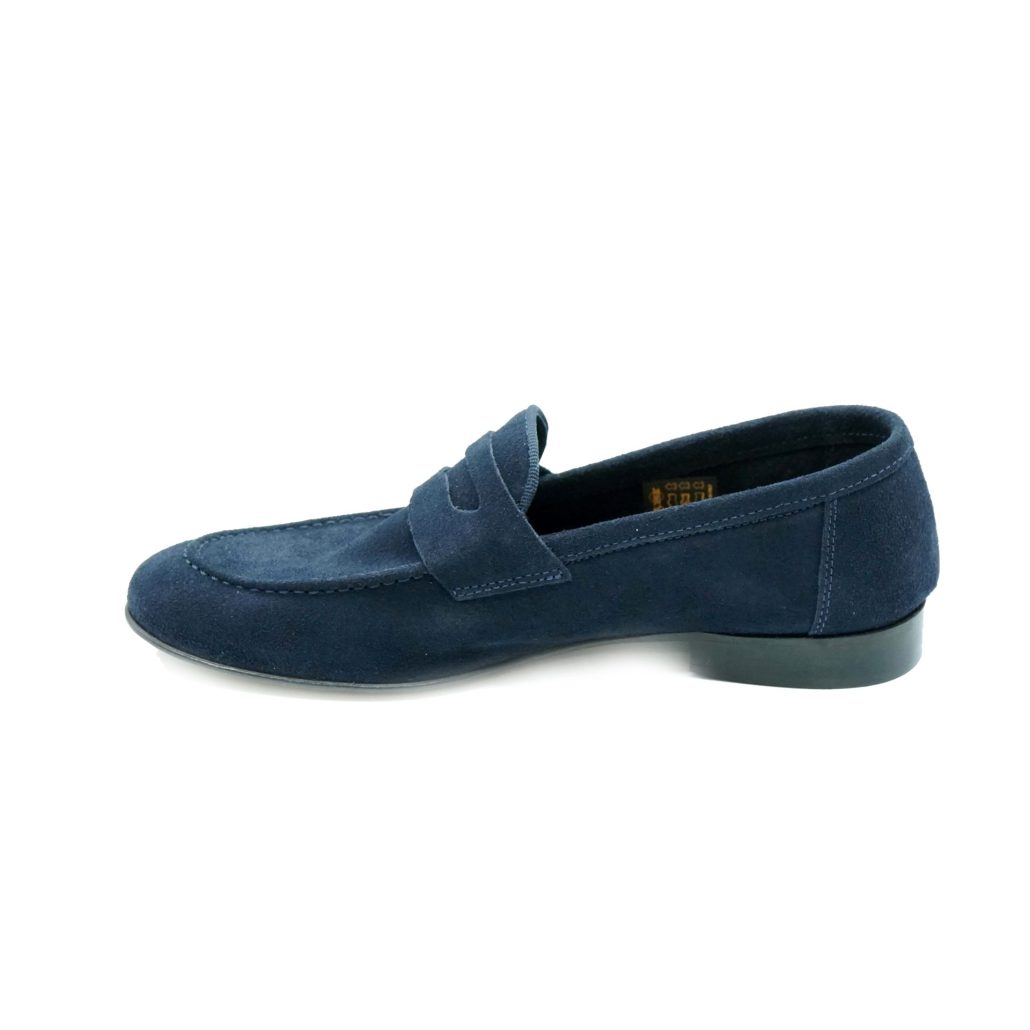 Lea Gu mocassino in camoscio, bocca di leone frontale, tacco 20mm Qualità Garantita
