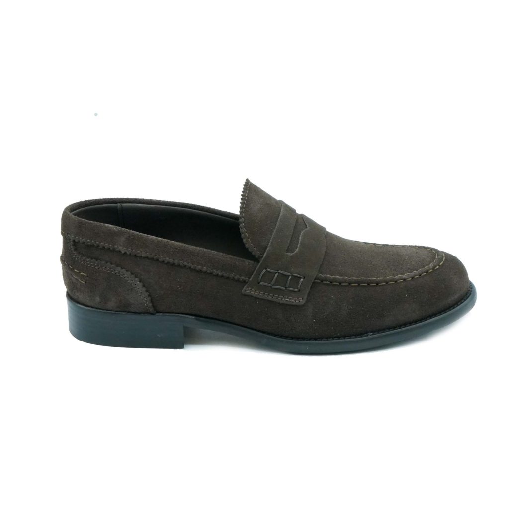 Lea Gu mocassino in camoscio, bocca di leone frontale, tacco 25mm Negozi Online