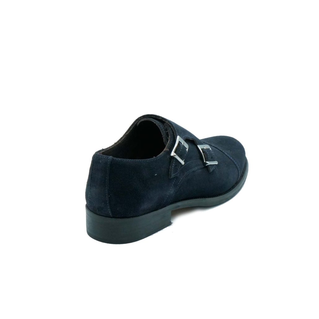 Lea Gu mocassino in camoscio, doppia fibbia frontale, tacco 25mm Consegna Veloce