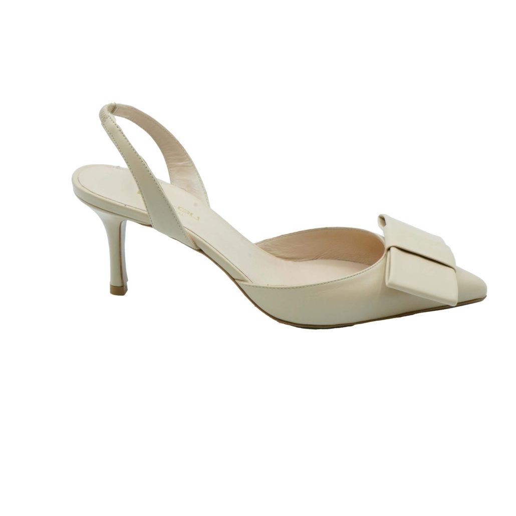 Lea Gu slingback in nappa, fiocco frontale, tacco 65mm Shopping Online