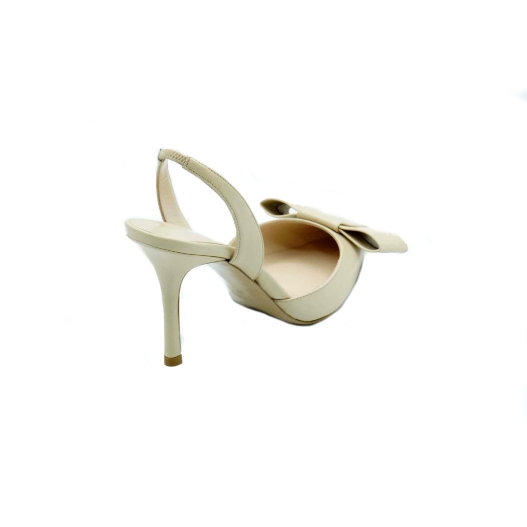 Lea Gu slingback in nappa, fiocco frontale, tacco 85mm Prezzo Ridotto