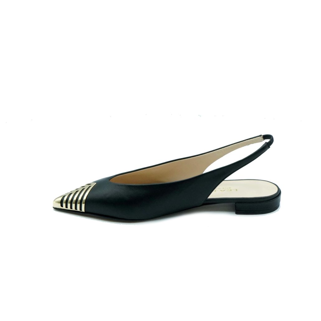 Lea Gu slingback in nappa, punta metallica, tacco 10mm Sottocosto
