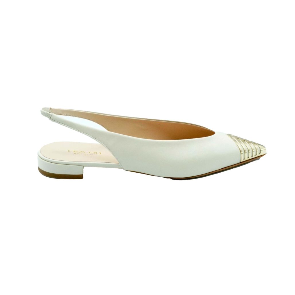 Lea Gu slingback in nappa, punta metallica, tacco 10mm Sottocosto