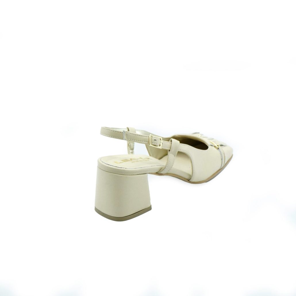 Lea Gu slingback in nappa, punta quadrata, accessorio e frange frontali, tacco 50mm Convenienza