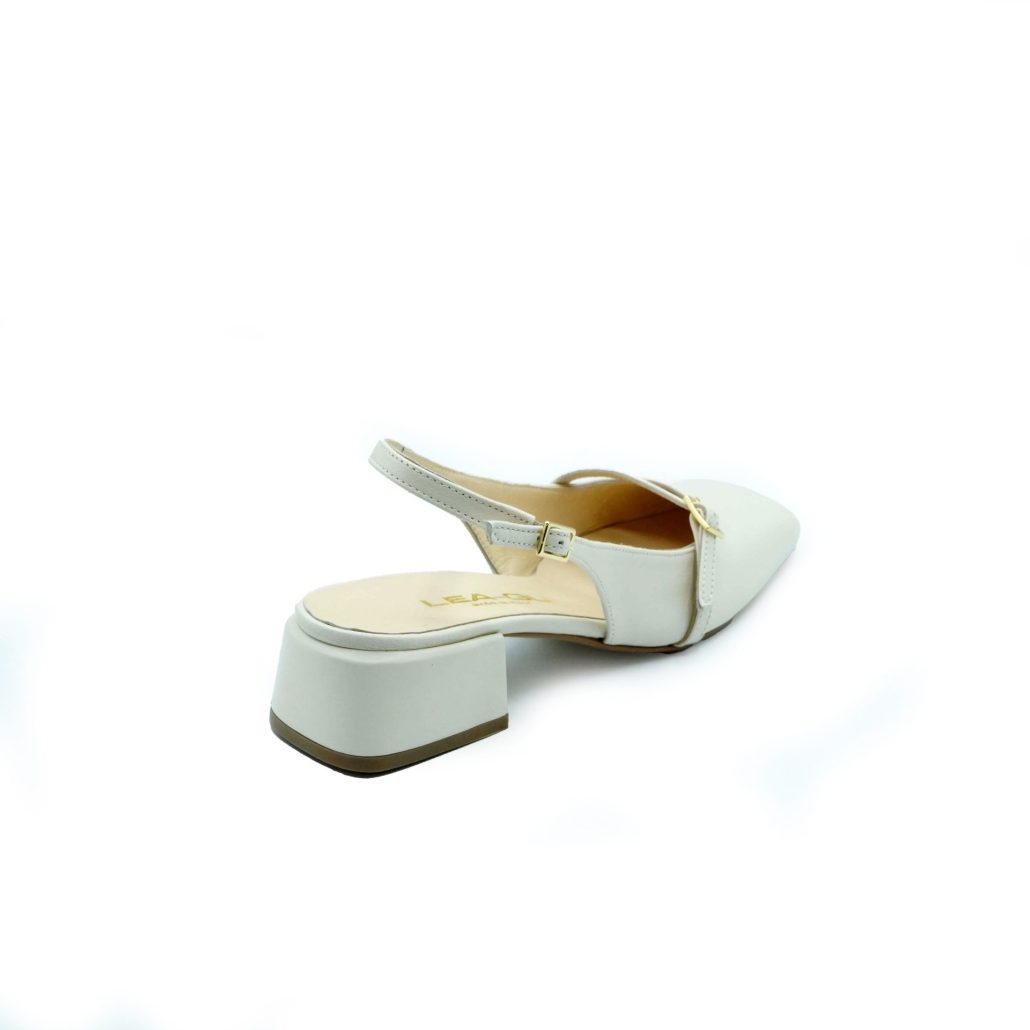 Lea Gu slingback in nappa, punta quadrata, cinturino frontale, tacco 35mm Novità