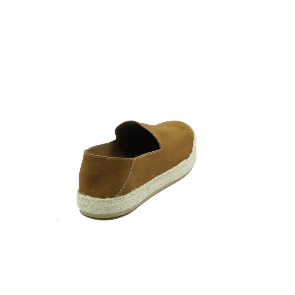 Lea Gu slip-on uomo in camoscio, fondo corda e gomma 20mm In Vendita