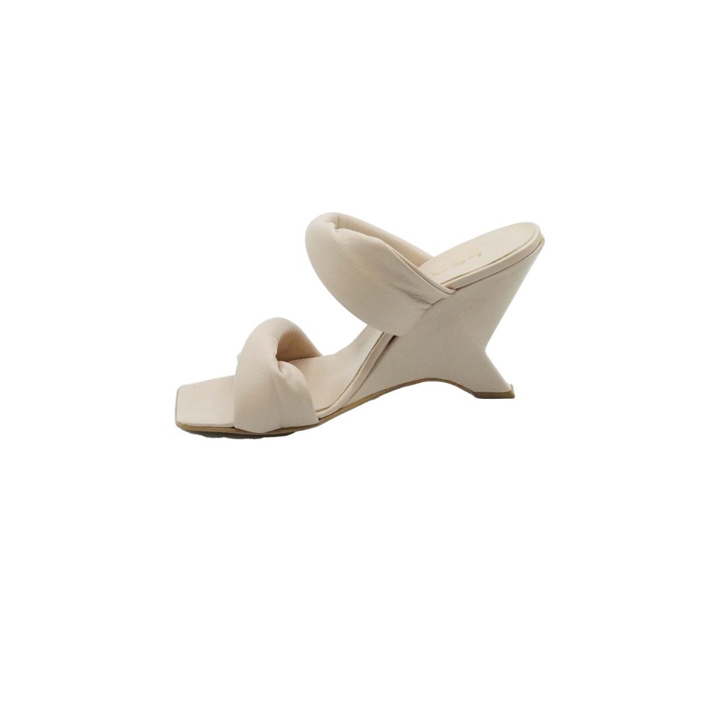 Lea Gu sandalo in nappa, doppia fascia frontale, tacco 85mm Vendita Calda