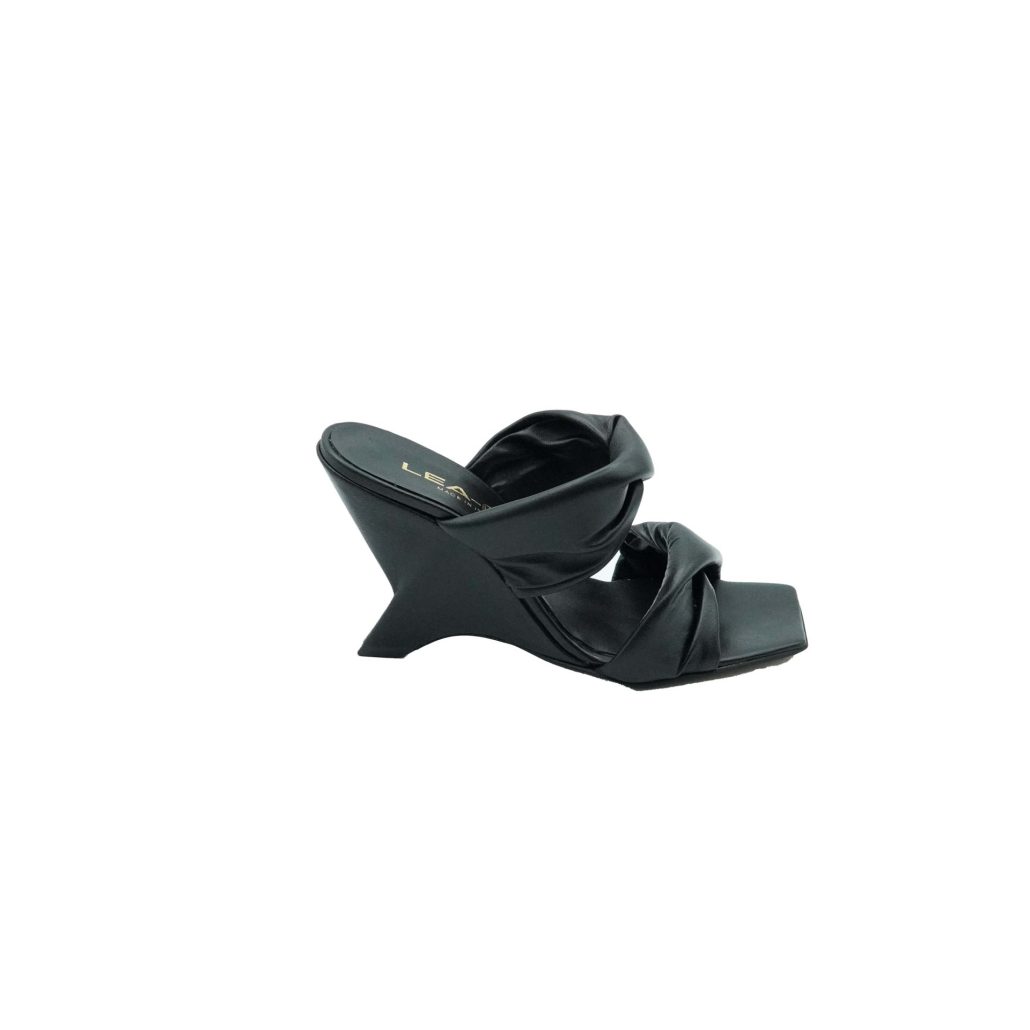 Lea Gu sandalo in nappa, doppia fascia frontale, tacco 85mm Vendita Calda