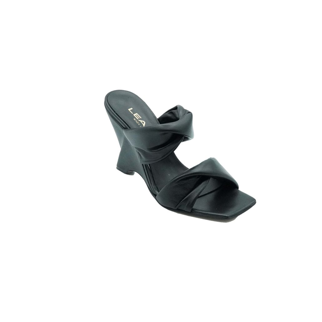 Lea Gu sandalo in nappa, doppia fascia frontale, tacco 85mm Vendita Calda