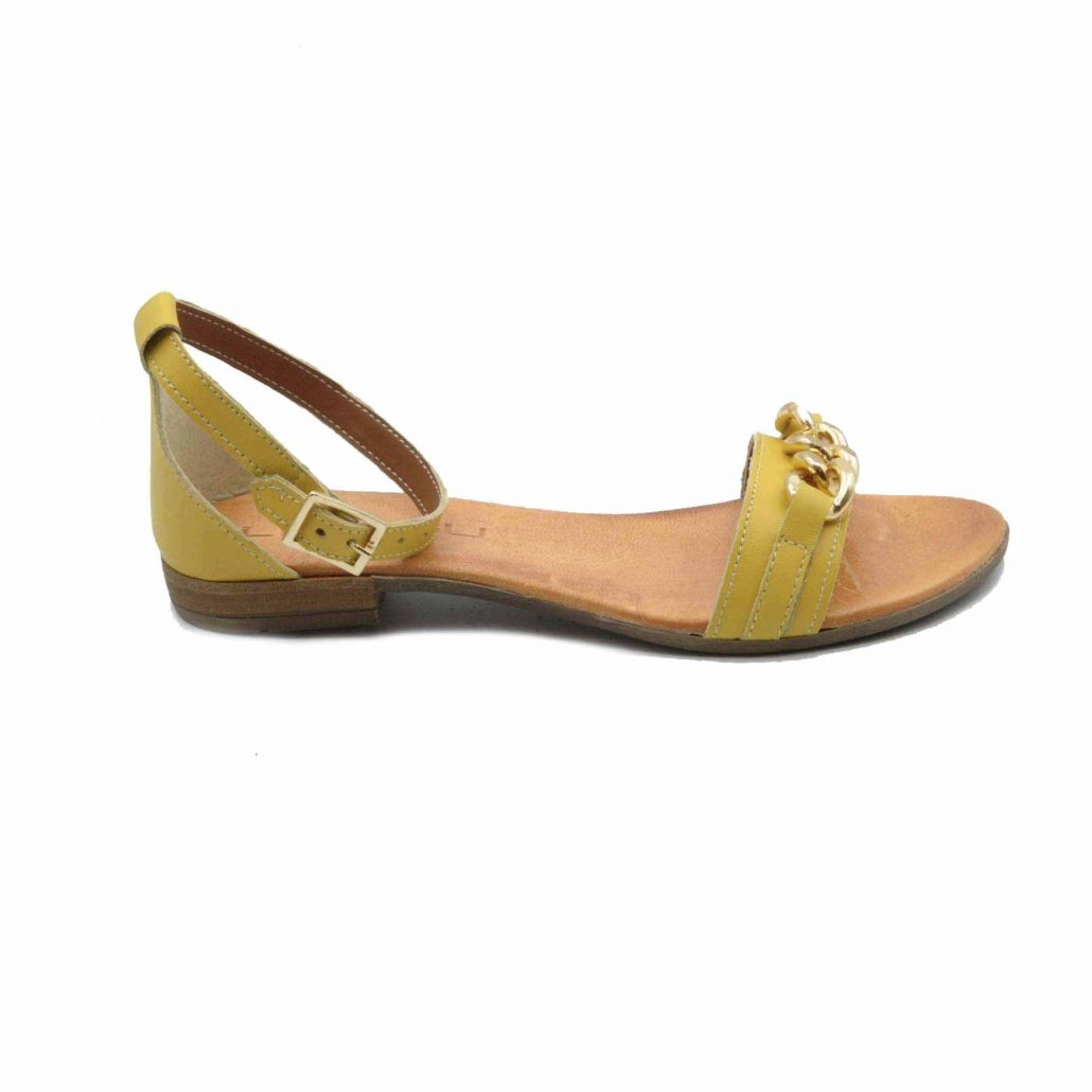Lea Gu sandalo in nappa, fascia con accessorio oro centrale, cinturino alla caviglia, tacco 15 mm Vendite Flash