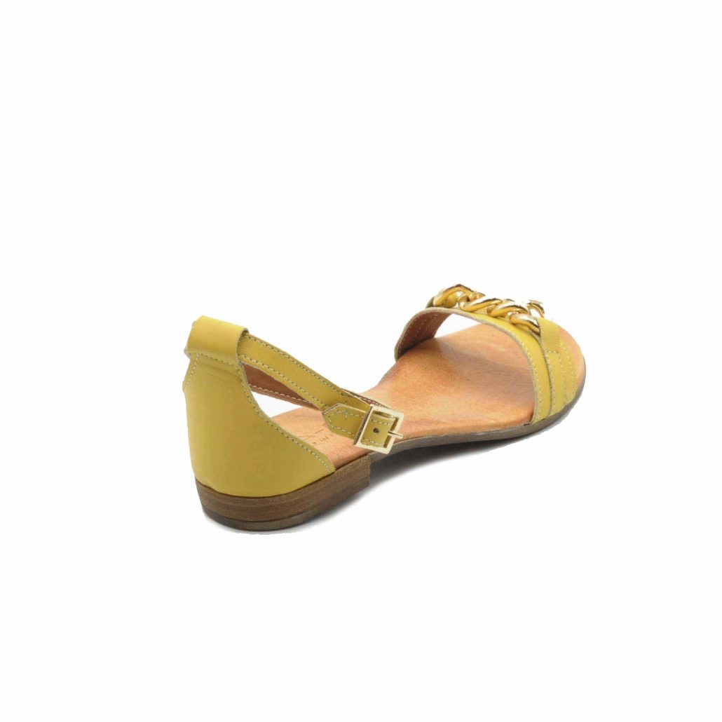 Lea Gu sandalo in nappa, fascia con accessorio oro centrale, cinturino alla caviglia, tacco 15 mm Vendite Flash